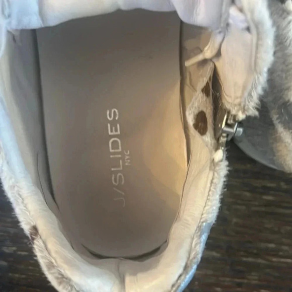 J/Slides Ludlow Metallic Calf Hair High Top Sneakers Women’s 8.5 Platform Luxe - Picture 7 of 10